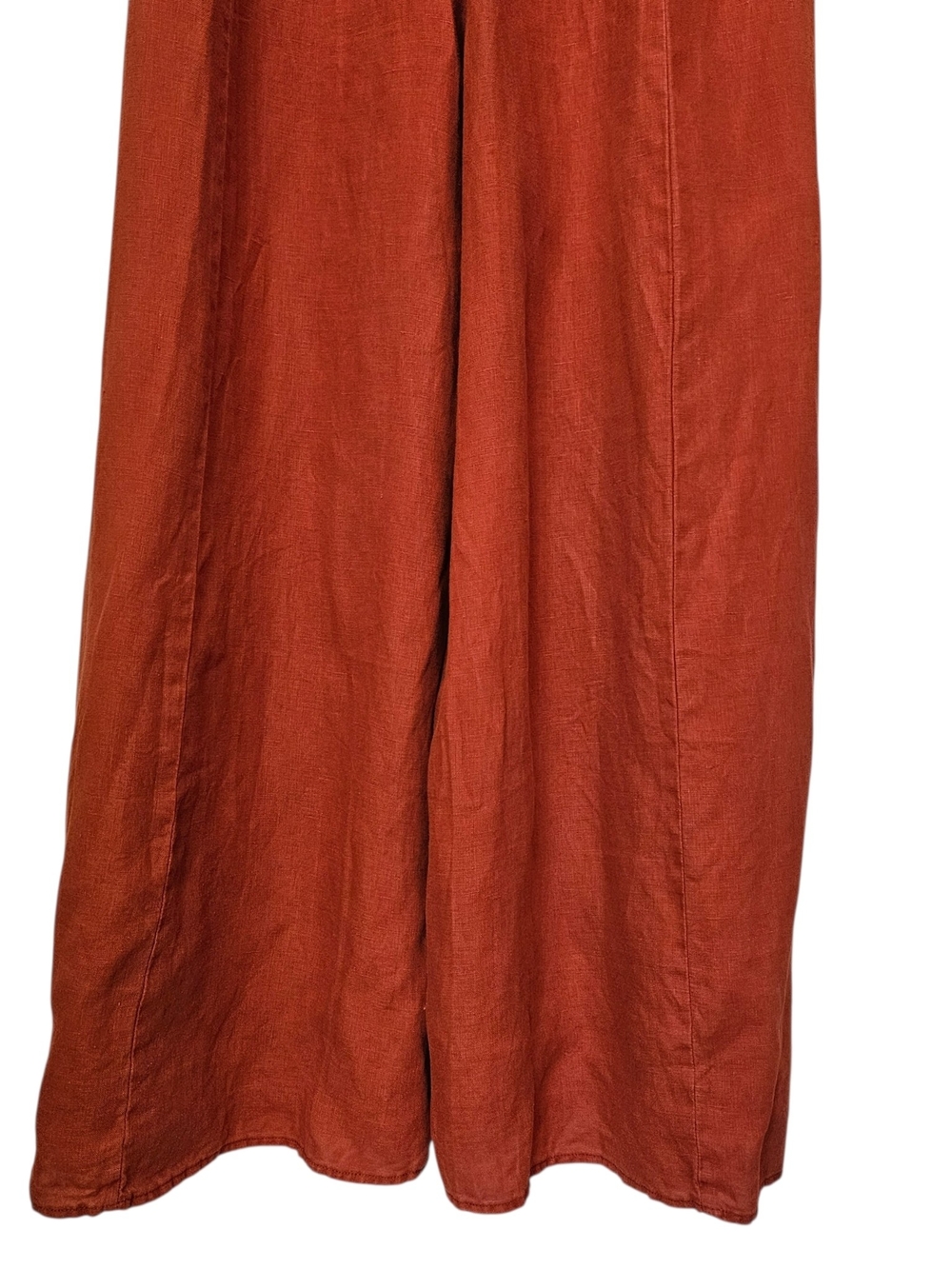 Sleeveless Linen Wide-Leg Jumpsuit in Terracota Red - Picture 10 of 10